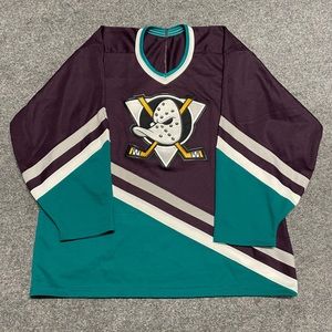 VTG Anaheim Mighty Ducks Hockey Jersey Mens L Stitch CCM Purple